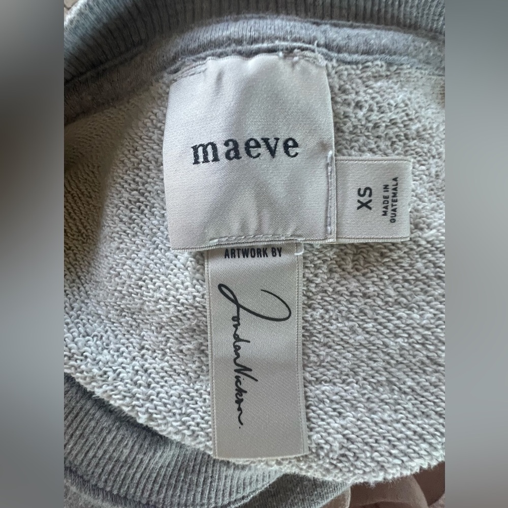 $88 Anthropologie Maeve X Jordan Nickson Wine & Cheese Graphic Sweatshirt XS - Picture 2 of 13